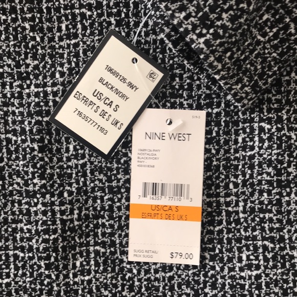 Nine West Long Sleeve Black/Ivory Top Size Small - Picture 4 of 6